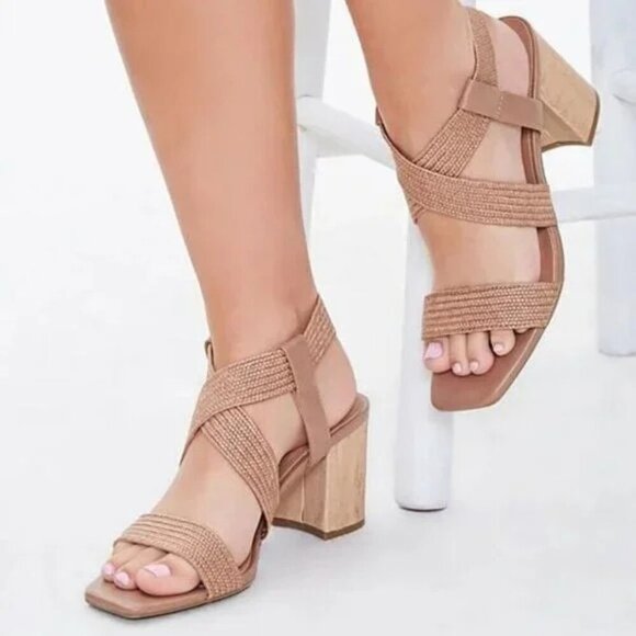 Steven By Steven Madden Block Heel Textured Straps Sandals- 6.5 - Picture 2 of 10